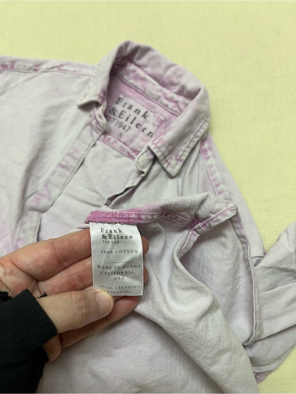 Frank & Eileen S cotton lavender mineral washed button up Eileen - Picture 7 of 13